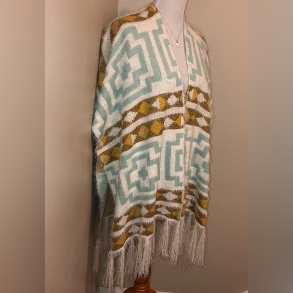 NWT Free People Diamond Back Boho Kimono Open Front Sweater,Size-OS - Picture 5 of 11